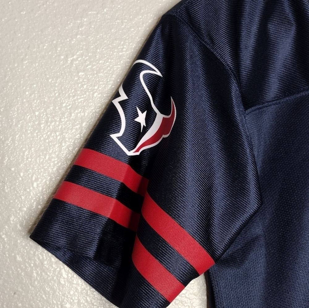NWT NFL Team Kids Houston Texans Navy Red Short Sleeve Jersey Sz L - Picture 6 of 12